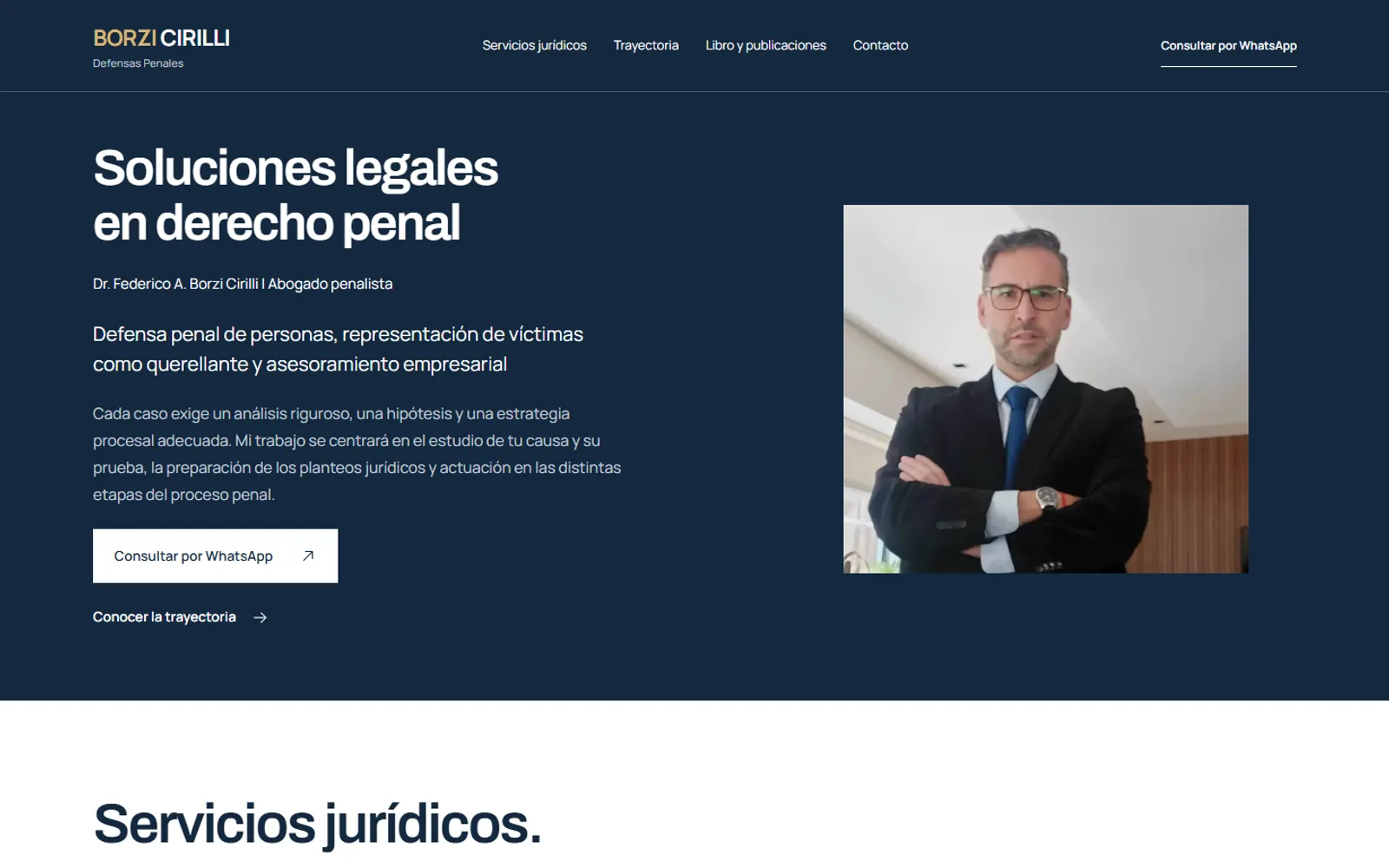 Web de Borzi Cirilli · Defensas Penales en computadora