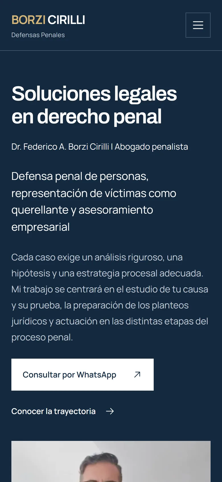 Web de Borzi Cirilli · Defensas Penales en celular